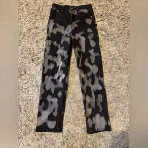 Wild Fable Tie Dye Bleach Super High Rise Straight Womens Jeans Black Size 10